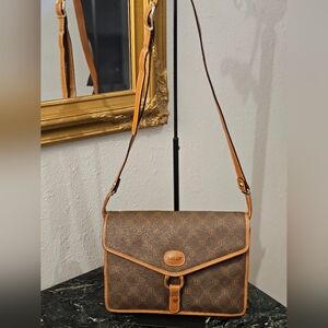 Bally Brown Checkered Crossbody Bag
